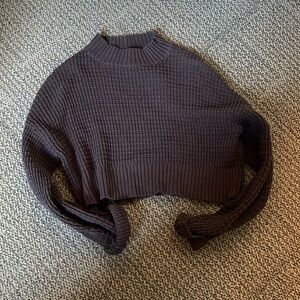 pacsun la hearts cropped brown sweater